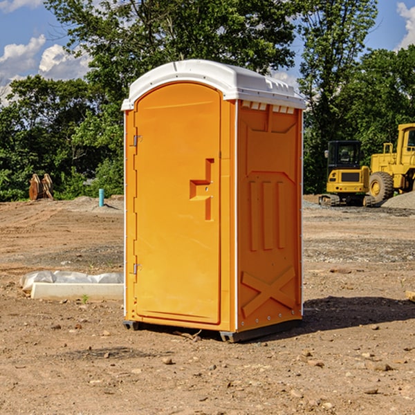 how often are the portable restrooms cleaned and serviced during a rental period in Duchouquet Ohio